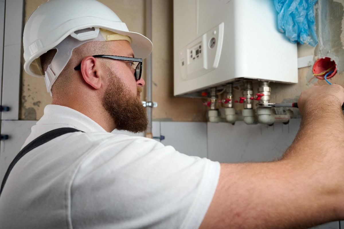 Gas Boiler Installation Plumber Fitting Pipework